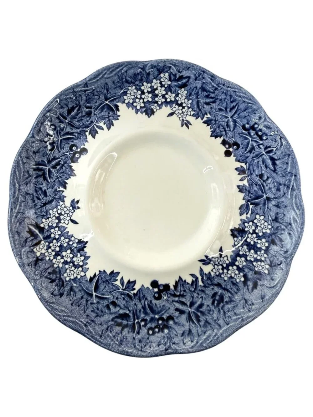 J&G Meakin Romantic England Blue & White Saucers Anne Hathaways Cottage Set Of 2